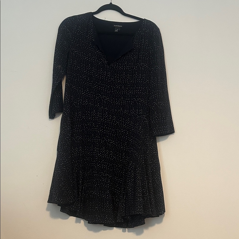 Club Monaco Dark Blue Dress with Subtle Dots